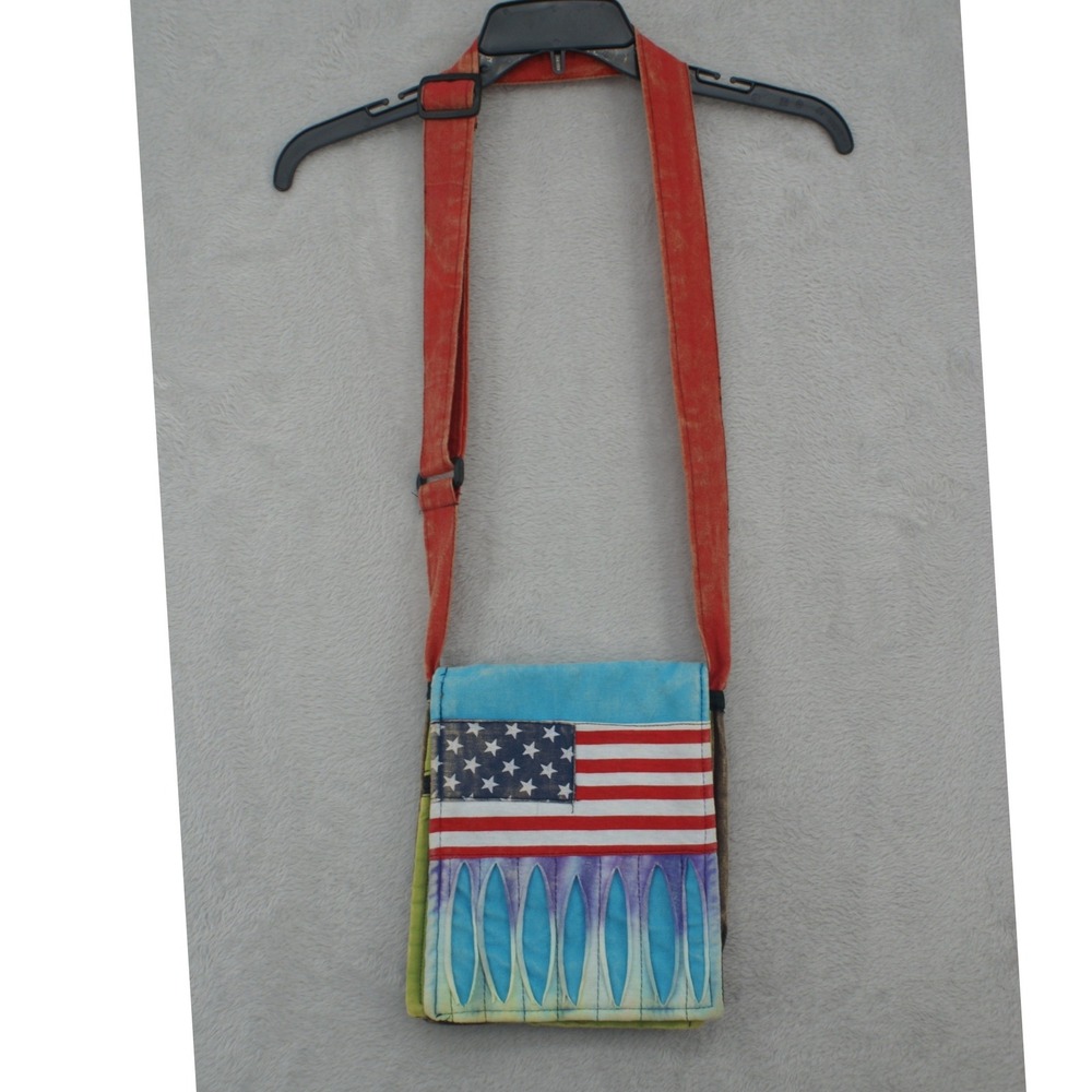 Rising‎ International American Flag Crossbody Bag Cotton Tie Dye Boho Messenger